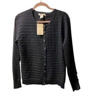 💛 NWT ESTRNA JANE Button Front Cardigan Navy Size L